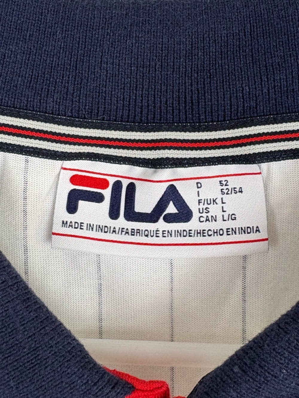 FILA BB1 Classic Vintage Style Striped Polo Large Like New Blokecore Retro Sport - Picture 2 of 10